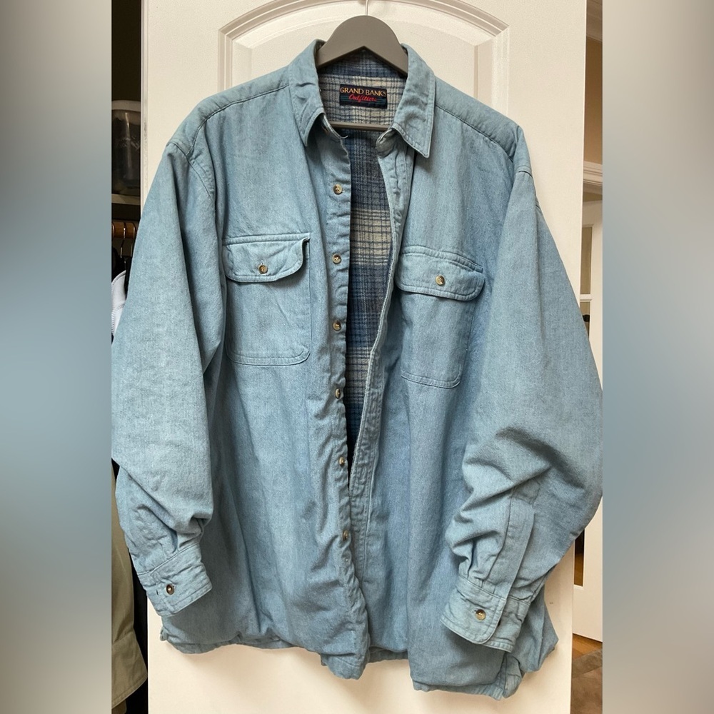 Vintage Grand Banks Flannel/Denim Shacket